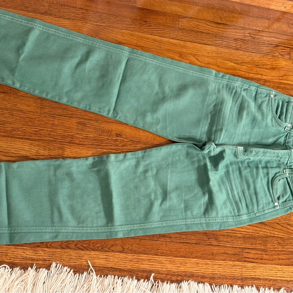 Reformation Green Straight Leg Jeans
